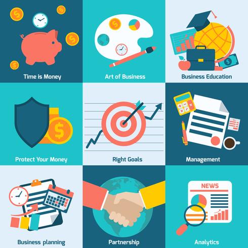Business concept set vector