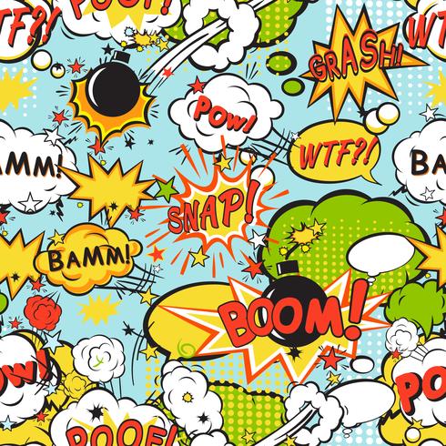 Comic boom seamless pattern vector