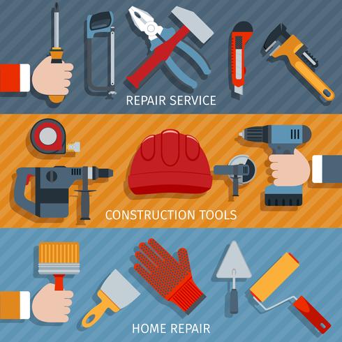 Repair tools banners vector