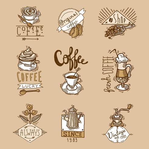 Coffee Labels Set vector