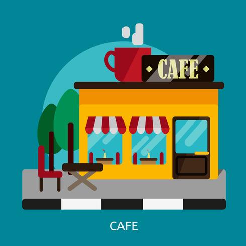 Cafe Conceptual Ilustración Diseño vector