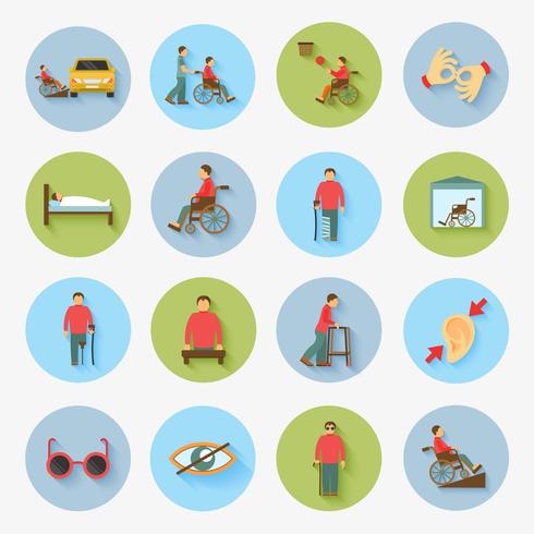 Disabled Icons Set Flat vector