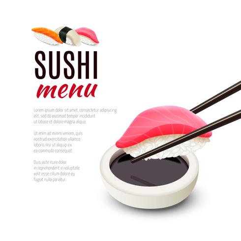 Fondo de menú de sushi vector