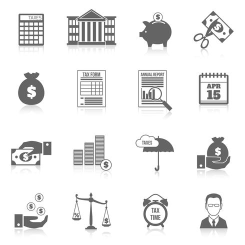 Tax icons set vector