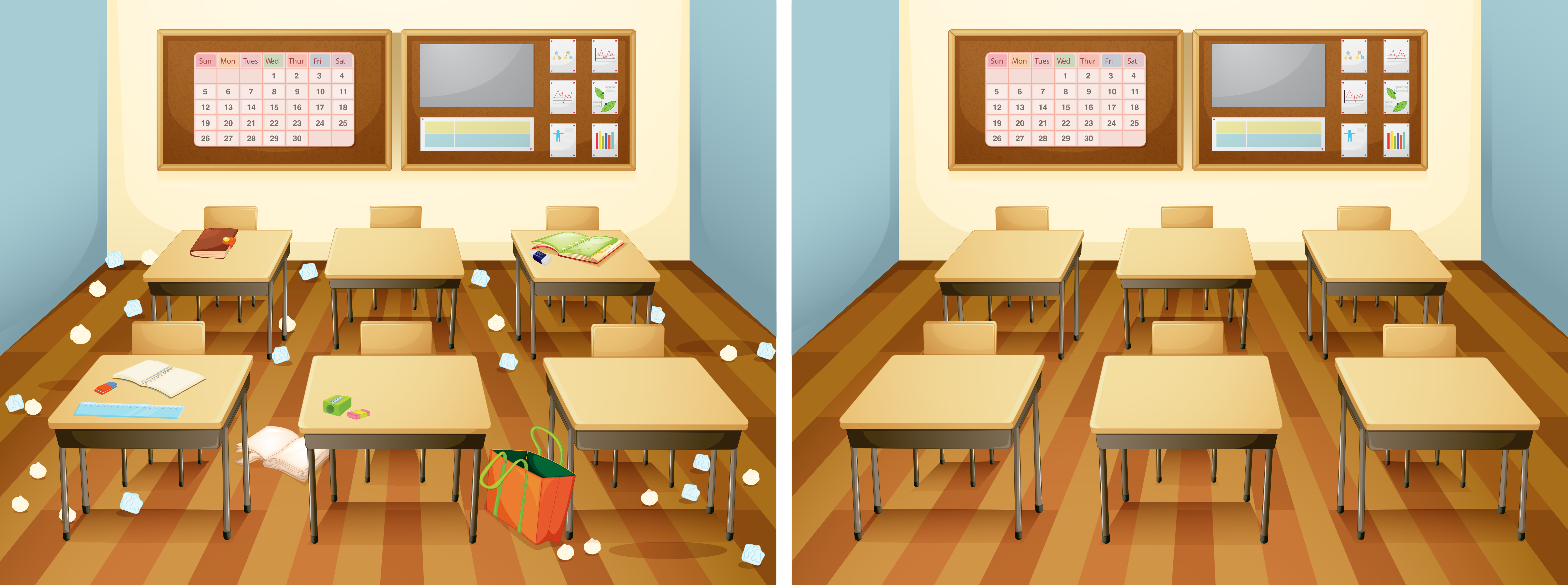 A Classroom Before And After Clean 444439 Download Free Vectors