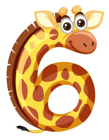 Giraffe on number six vector