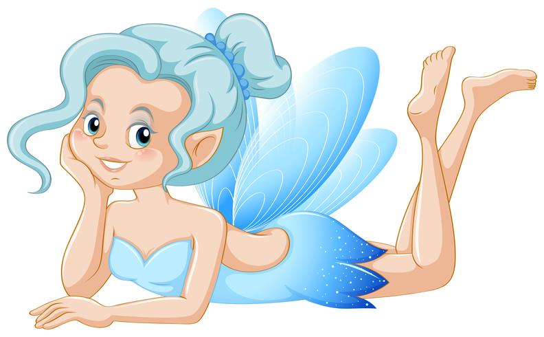 Blue fairy with happy face vector