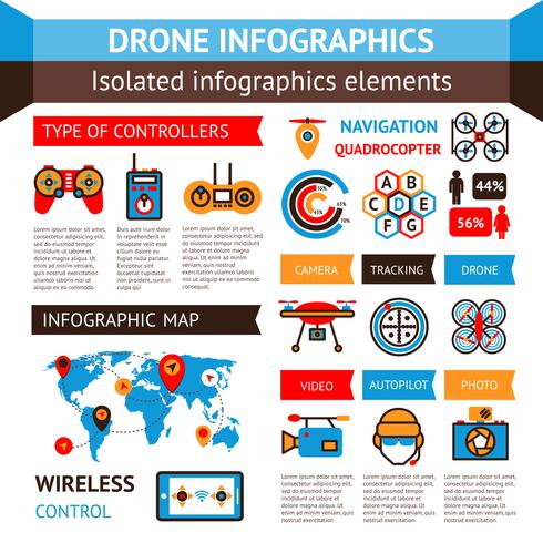 dron conjunto inforagrafico vector