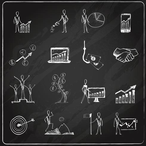 Business doodle chalkboard vector