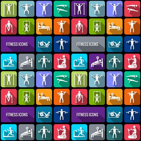 Fitness icons set vector