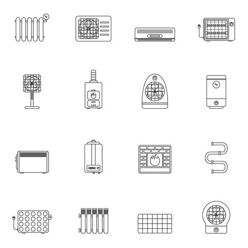 Heating and cooling outline vector