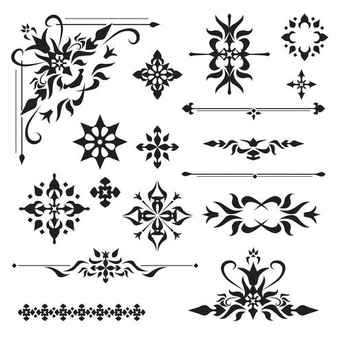 Elementos de diseño ornamentales vector