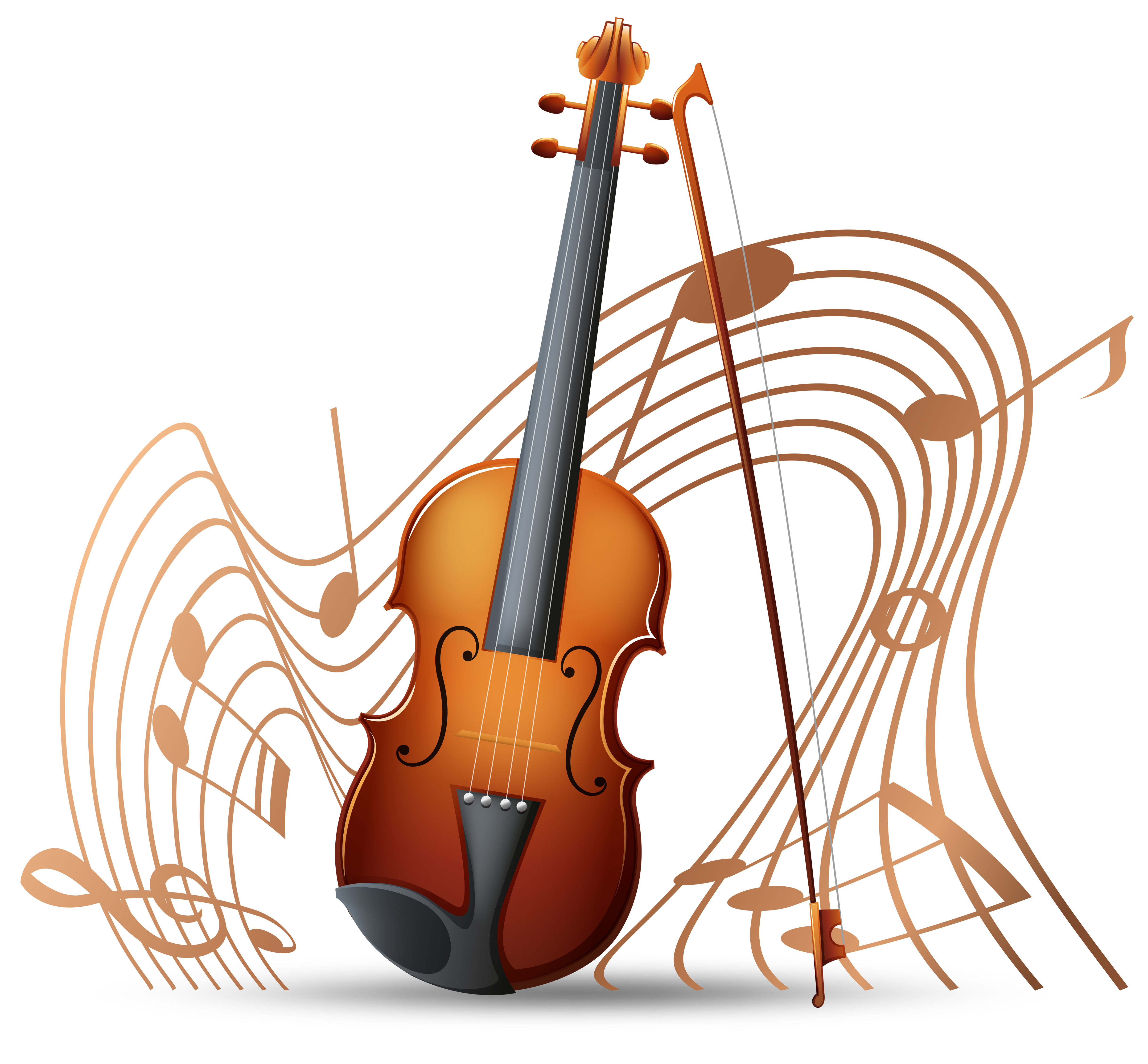 Violin with music notes in background 444586 Vector Art at Vecteezy