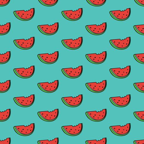 Pattern background with watermelon slice vector