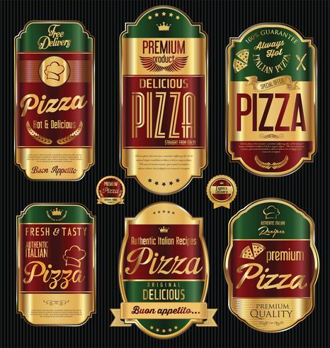 Pizza background retro design vector