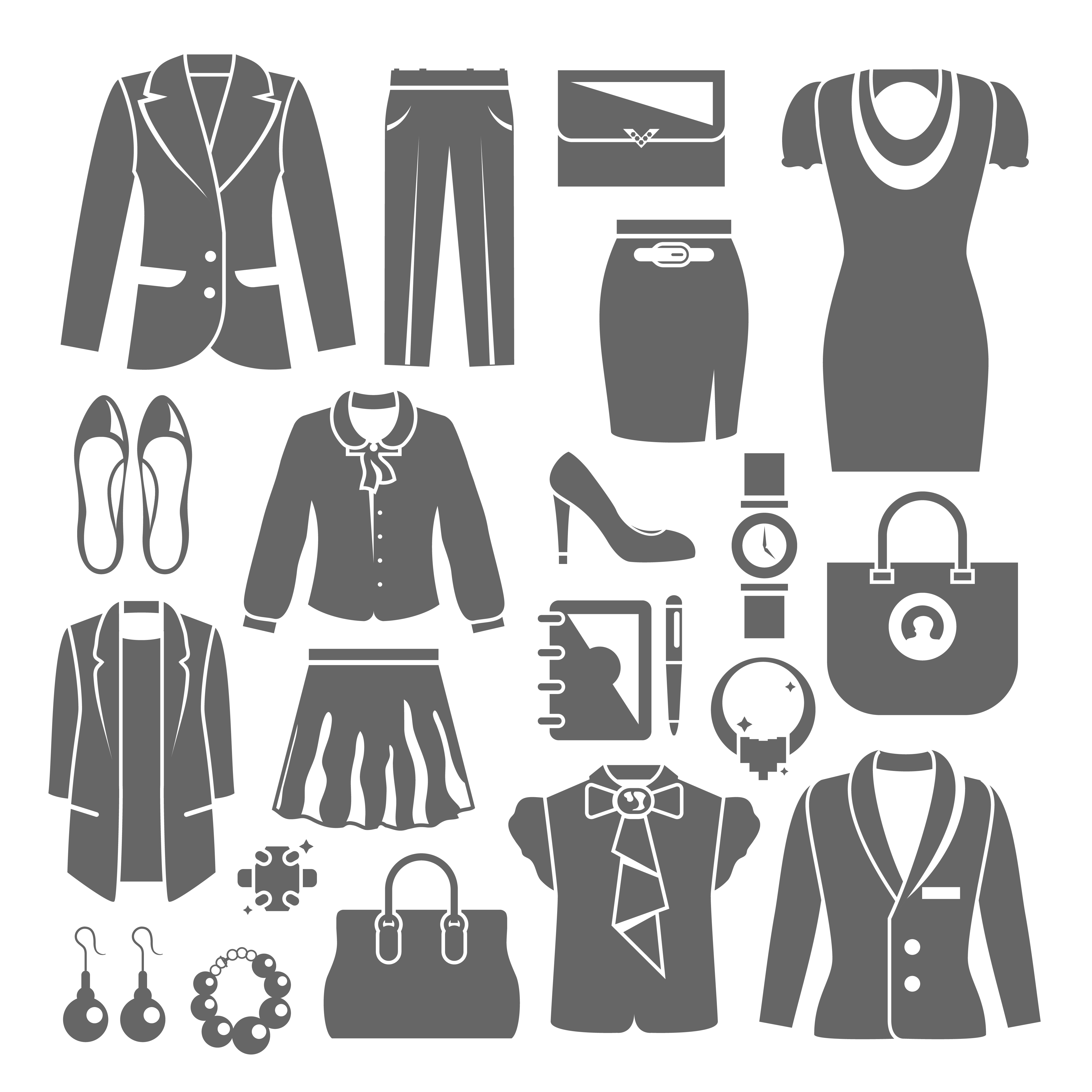 Businesswoman Clothes Set 444617 Vector Art at Vecteezy