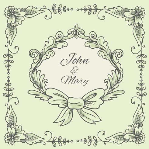 Wedding Wreath Sketch vector