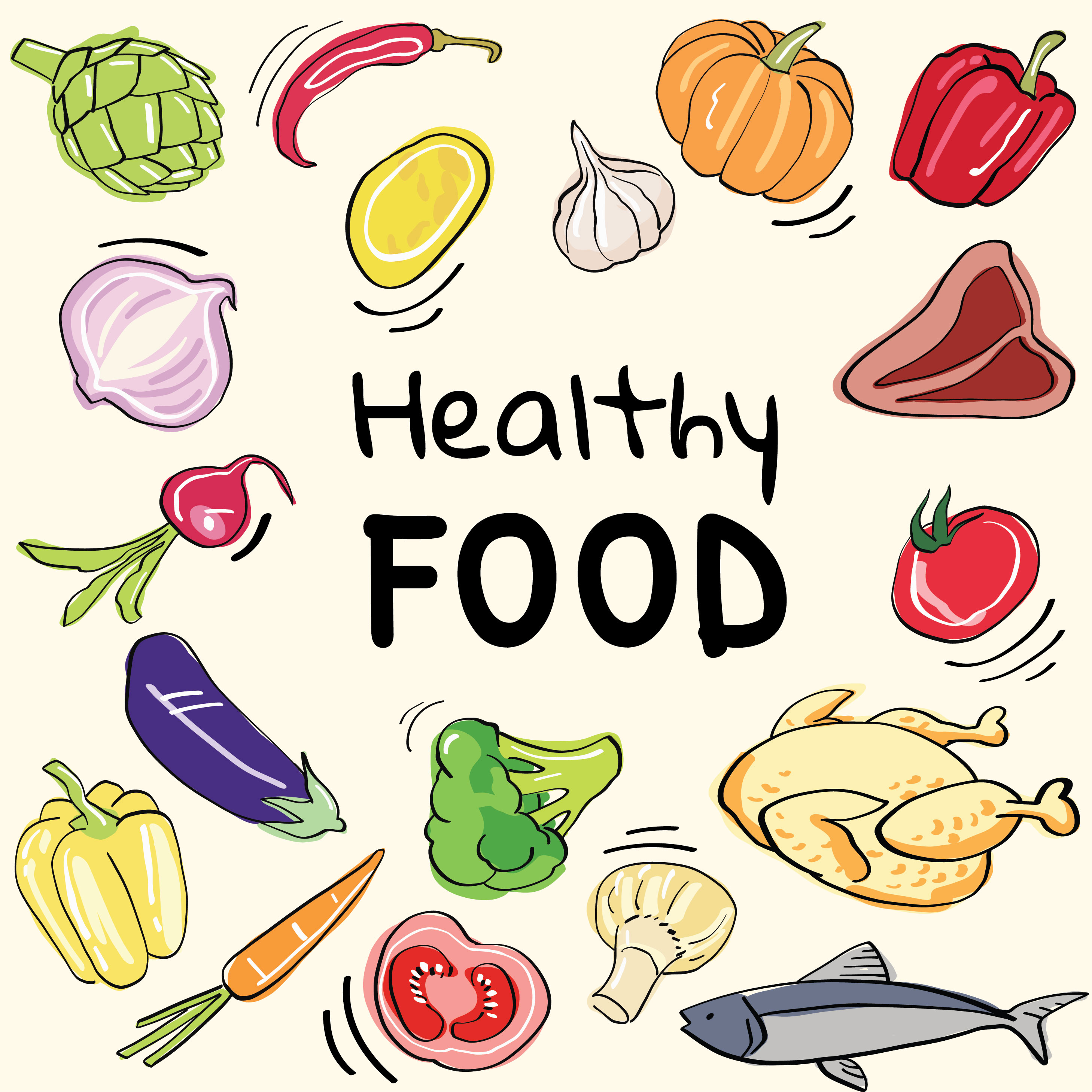 Download Healthy Food Vector Design for free.