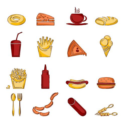 Fast food icon sketch vector