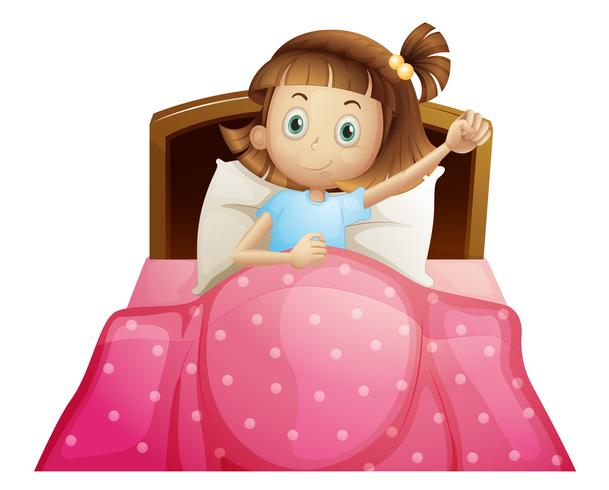 Girl in bed vector