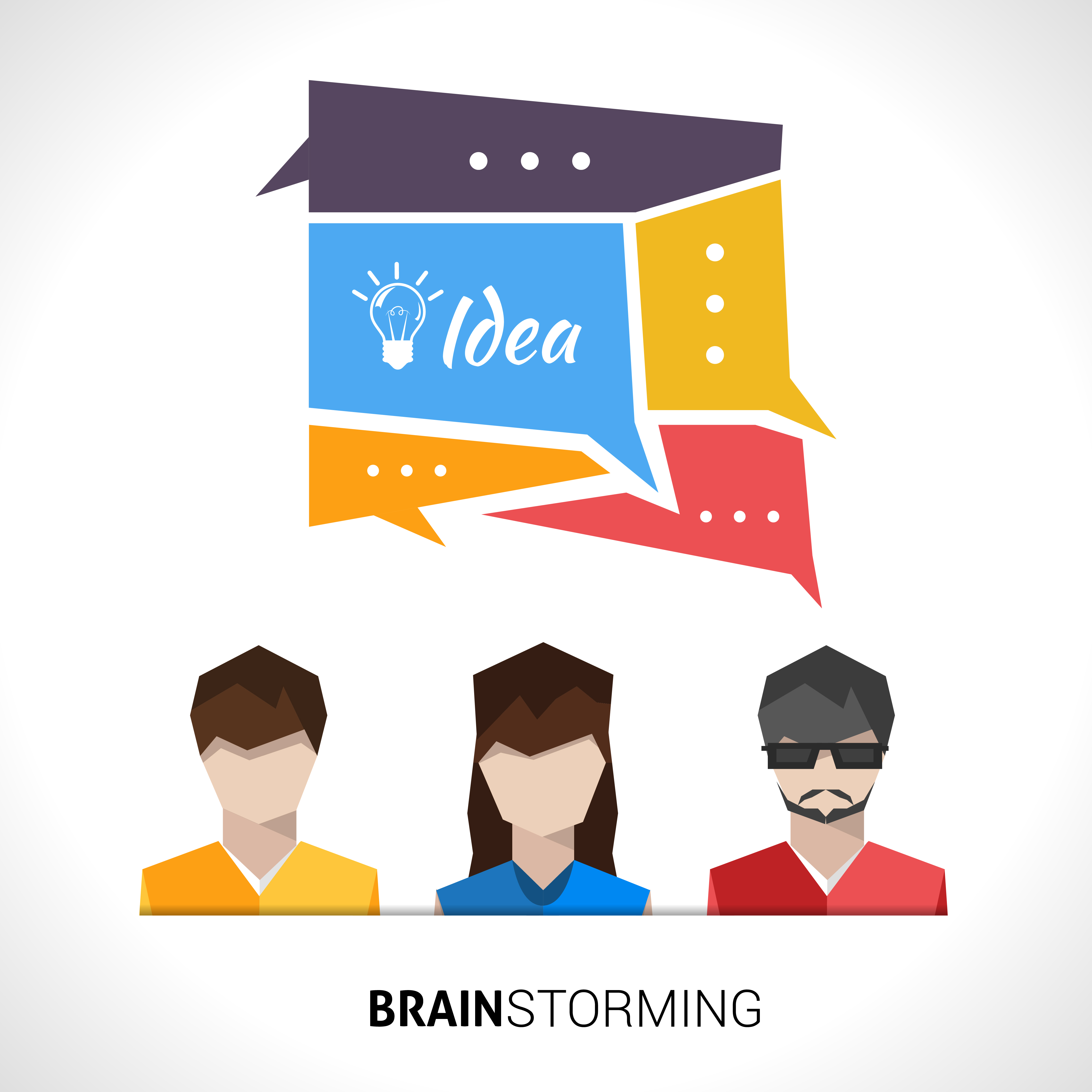 red simple illustration minimalist brainstorming presentation