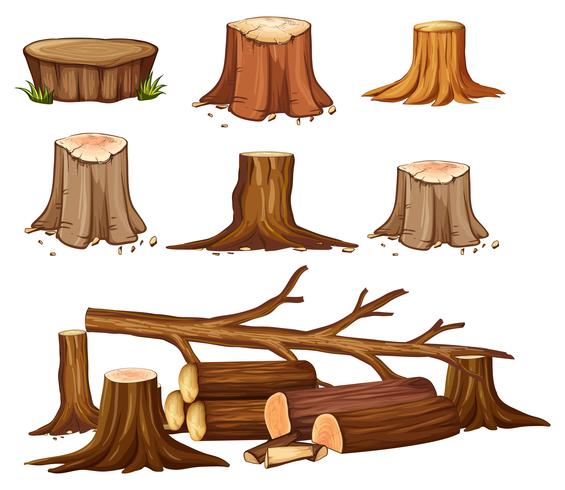 A set of deforestation vector