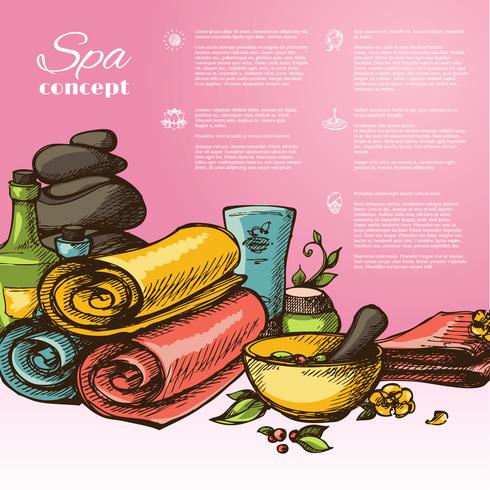 Spa Sketch Background vector