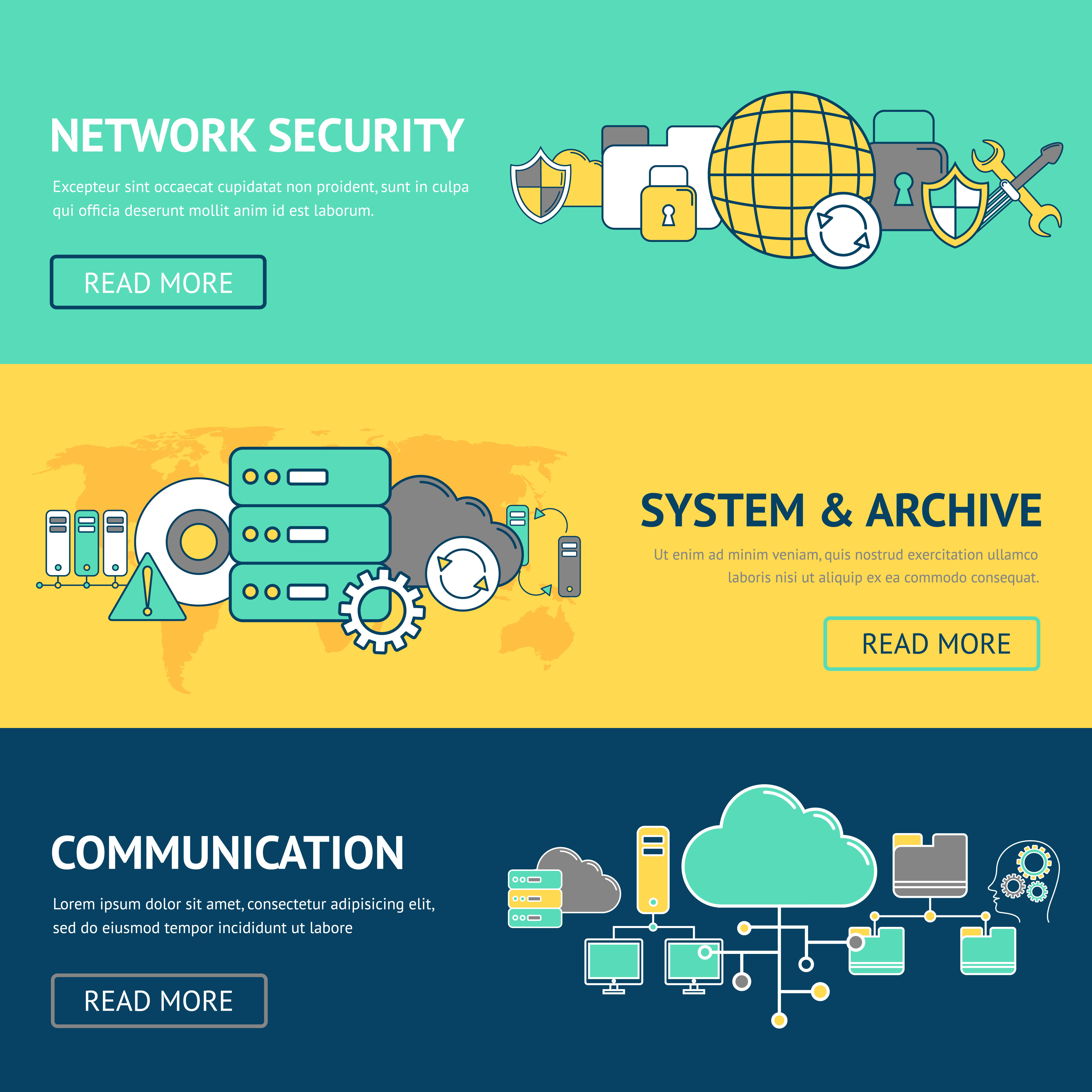 Network Banners Set 444745 Vector Art at Vecteezy