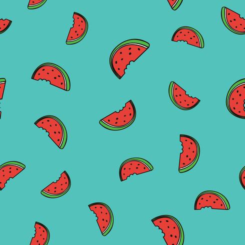 Pattern background with watermelon slice vector