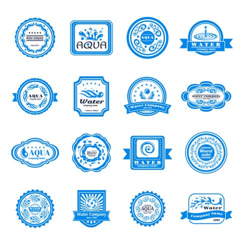 Water emblems set  vector