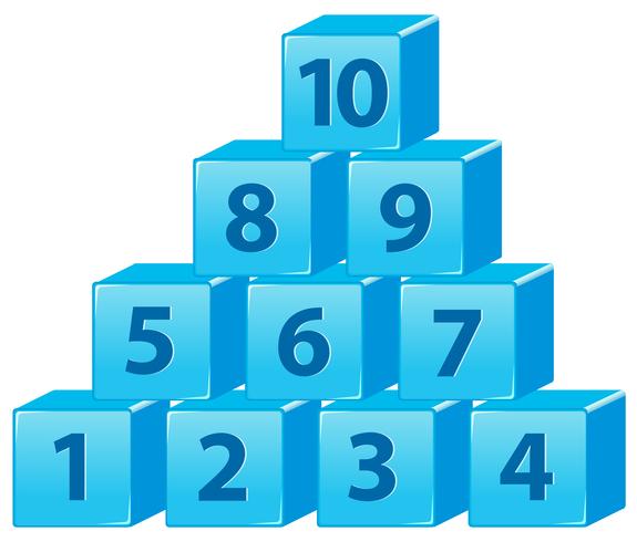 Number block from one to ten vector