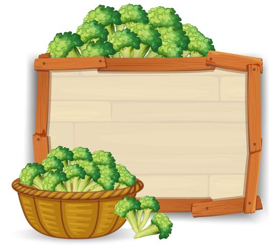 Broccoli on the wooden board vector