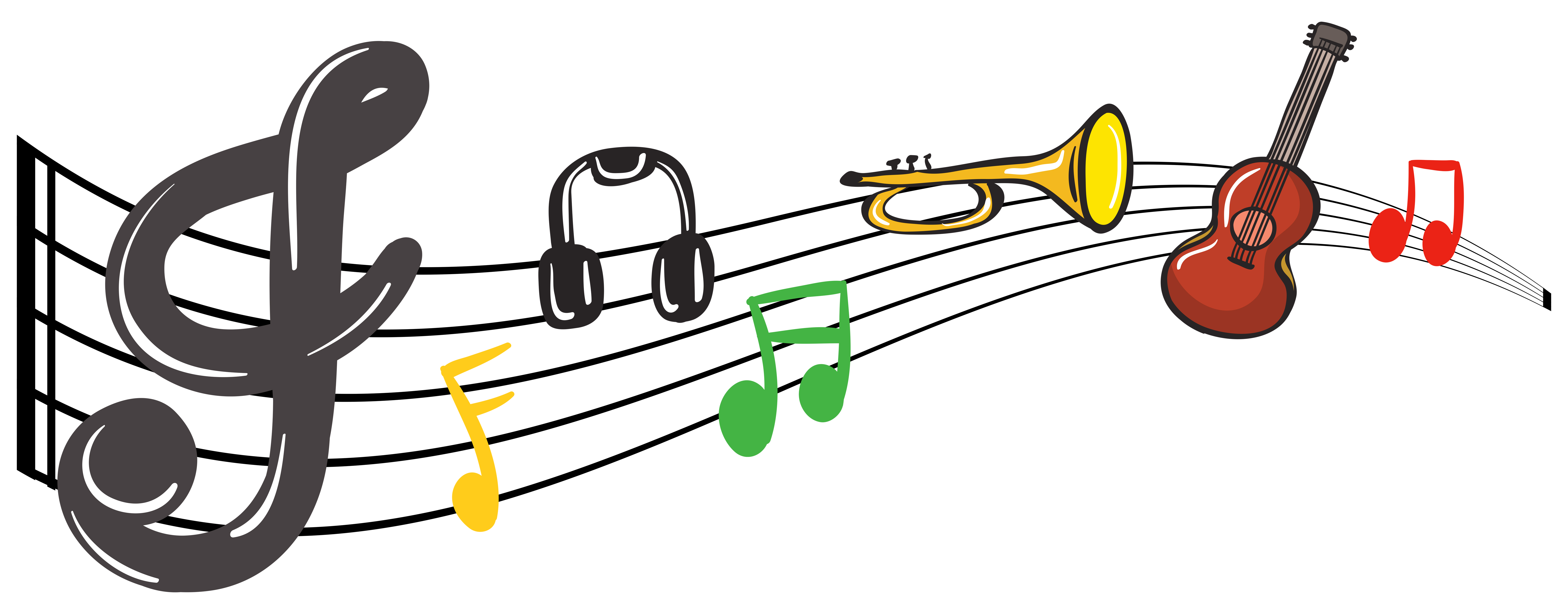 Musical instruments with music notes in background 444838 Vector Art at