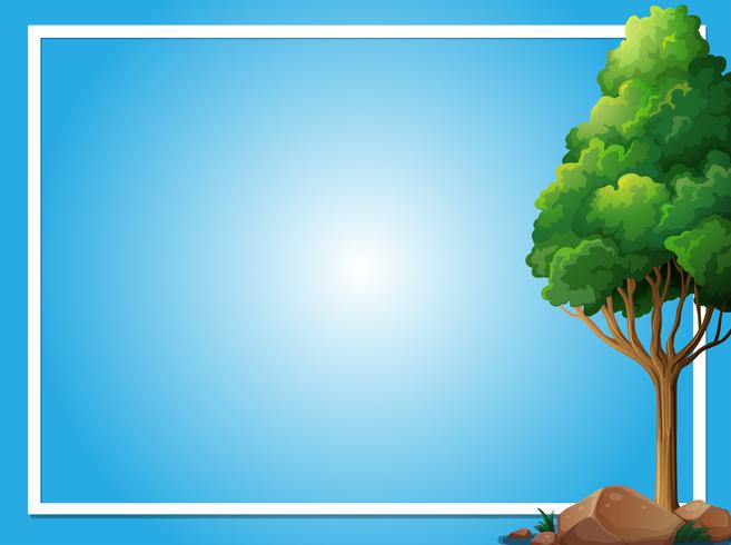 Border template with green tree vector