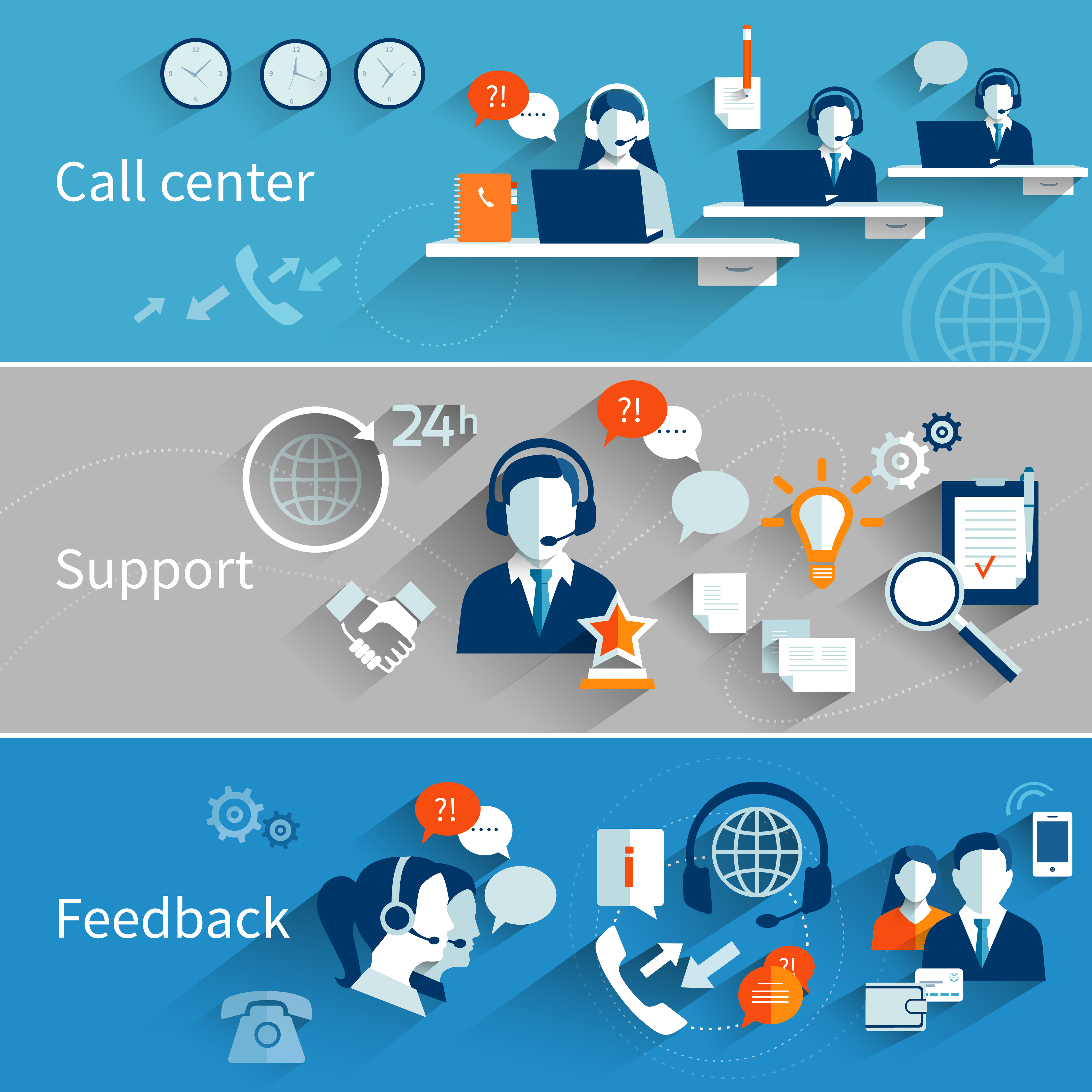 Customer Service Banners 444888 Vector Art at Vecteezy