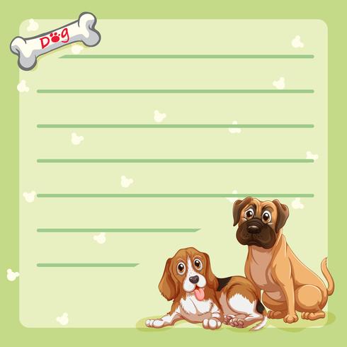 Plantilla de papel con perros lindos vector