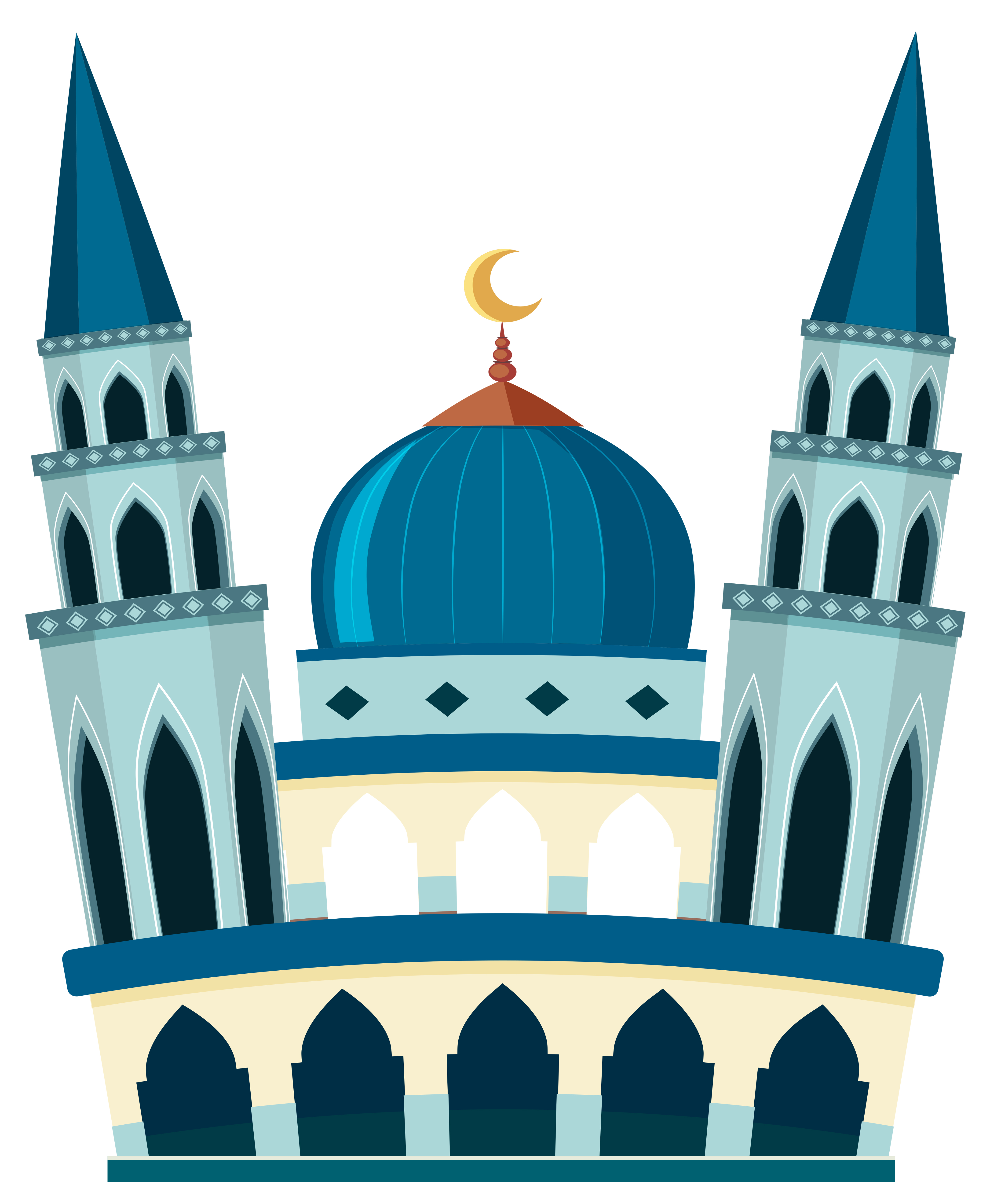 A beautiful mosque  on white background 444942 Vector  Art 