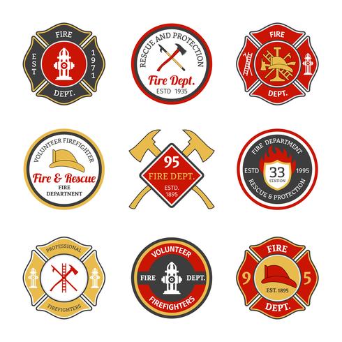 Fire department emblems vector