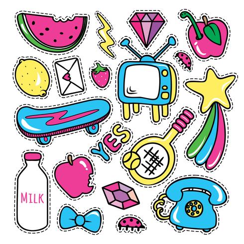 Collection of girly pop stickers. 13820329 Vector Art at Vecteezy