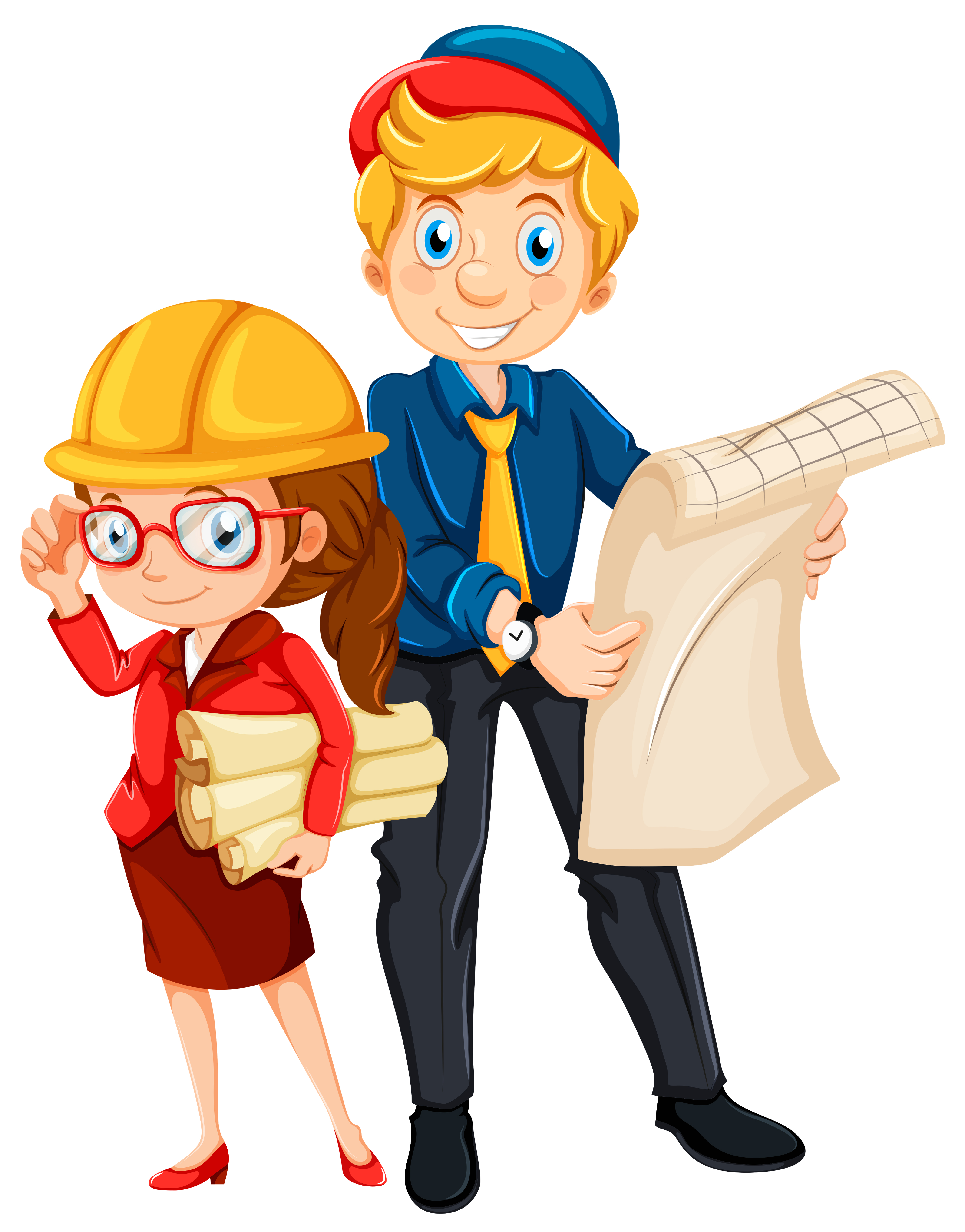 Male and female engineer with blueprint 445027 Vector Art at Vecteezy Male and female engineer with blueprint 445027 Vector Art at Vecteezy