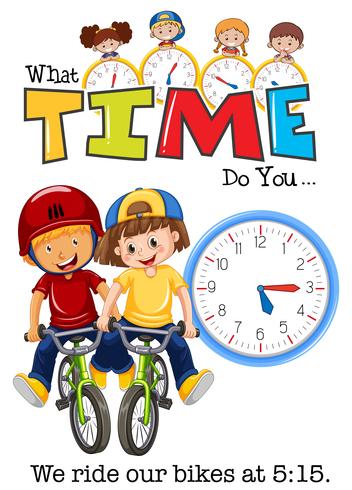 Children ride bike at 515 vector
