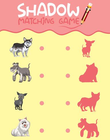 Shadow matching game template vector