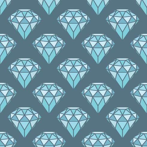 Modelo inconsútil de diamantes azules geométricos en fondo gris. Diseño de cristales de moda hipster. vector