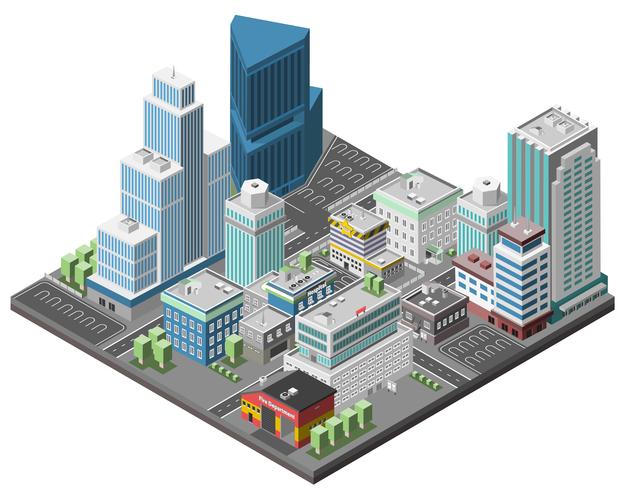 City Downtown Concept vector