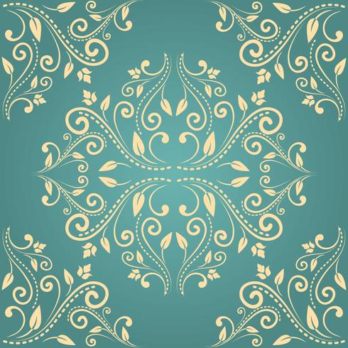 Floral damask pattern background vector