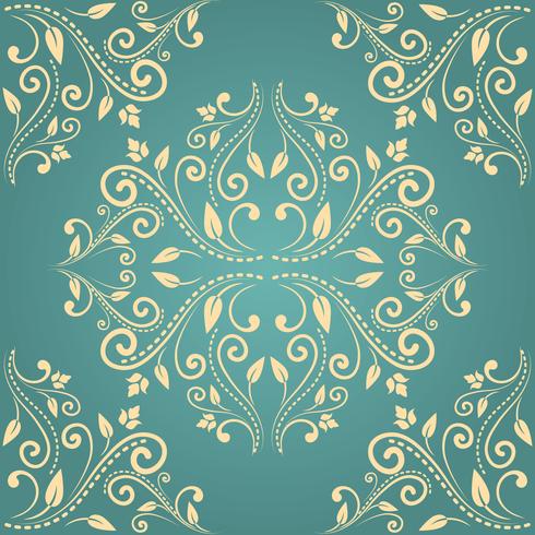 Floral damask pattern background vector