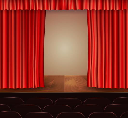 Fondo de cortinas de teatro vector