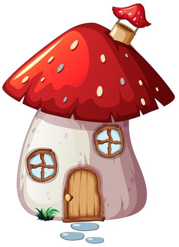 An enchanted mushroom house vector