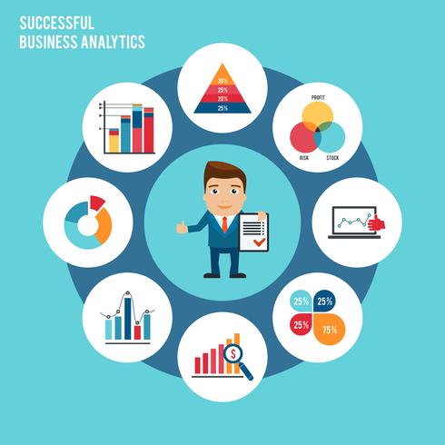 Business chart set vector