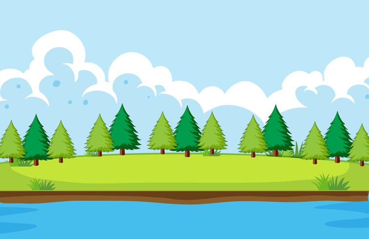 Un paisaje de naturaleza simple. vector